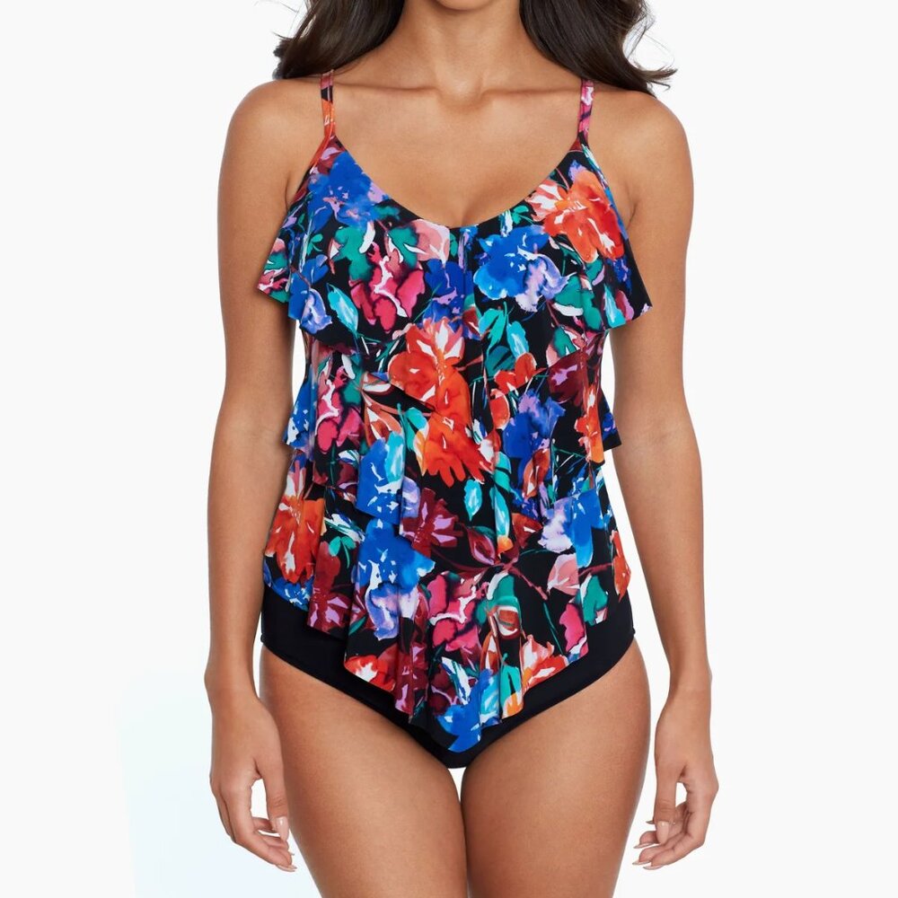 Magicsuit by Miraclesuit Rita Tankini Swimsuit Top Bottom 8 Flower Child NWT